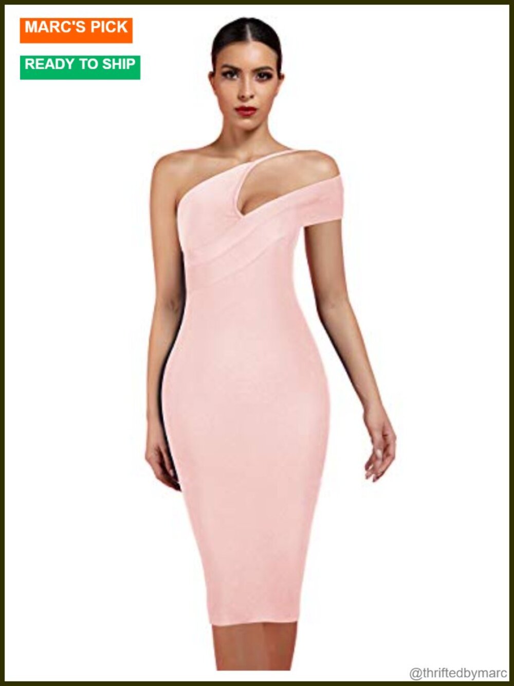 Women's Cut Out One Shoulder Sleeveless Split Bodycon Bandage Club Party Dress